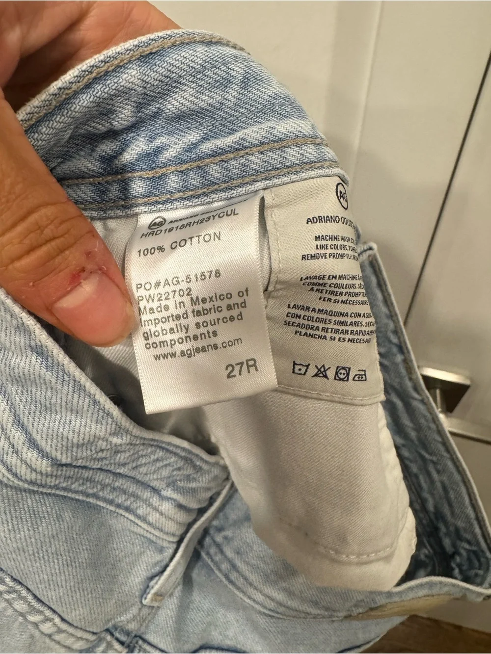 AG Adriano Goldschmied Light Blue Cutoff Denim Shorts